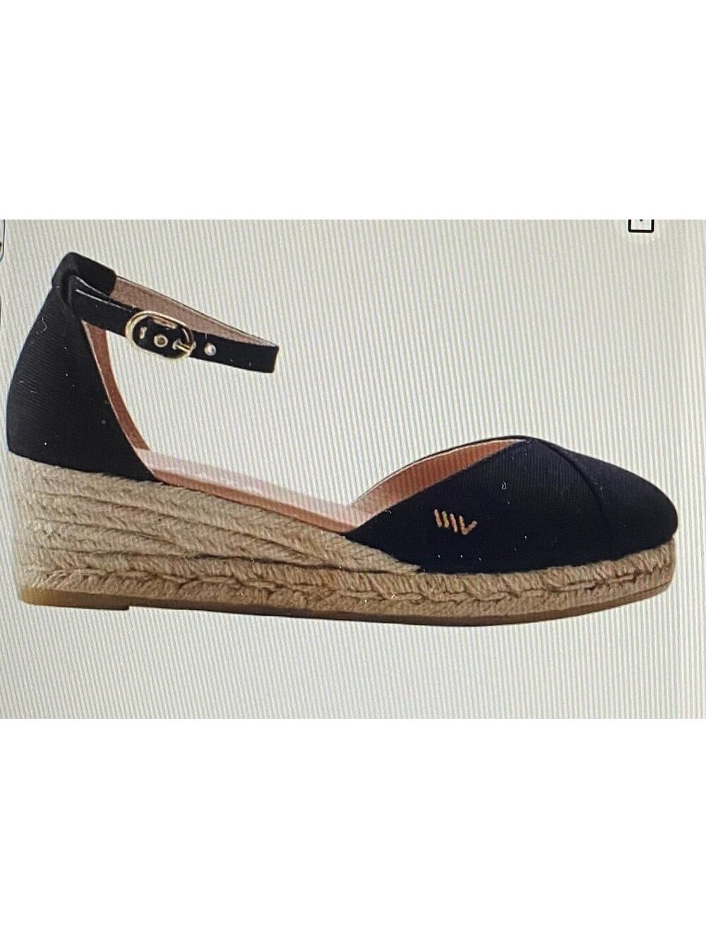 Viscata Formiga Espadrille Sandal Wedges Black Size 8.5 (39)